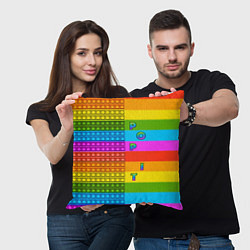 Подушка квадратная POP it вертикальная надпись, цвет: 3D-принт — фото 2