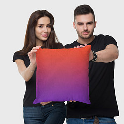 Подушка квадратная Оранжевый и Фиолетовый, цвет: 3D-принт — фото 2