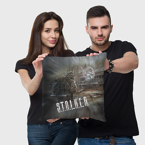 Подушка квадратная Отчуждение S T A L K E R Z / 3D-принт – фото 3