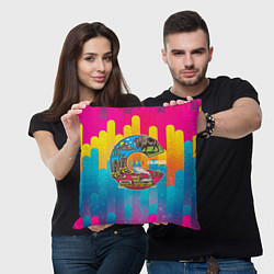 Подушка квадратная Путешествие Colorful, цвет: 3D-принт — фото 2