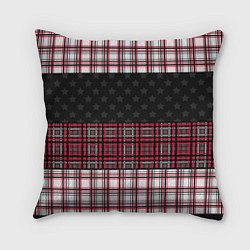 Подушка квадратная Комбинированный красно-серый, цвет: 3D-принт