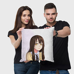 Подушка квадратная Девочка, которая видит это Мико Ёцуя, цвет: 3D-принт — фото 2