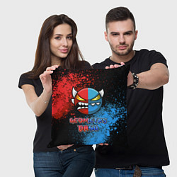 Подушка квадратная Geometry Dash Red Blue, цвет: 3D-принт — фото 2