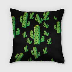 Подушка квадратная Cactus Time - Веселые кактусы, цвет: 3D-принт