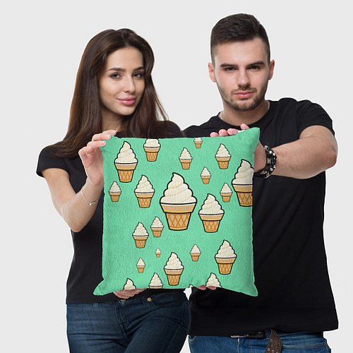 Подушка квадратная Мороженое - Ice Cream Party / 3D-принт – фото 3