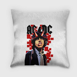 Подушка квадратная ACDC Ангус Янг, цвет: 3D-принт