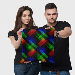 Подушка квадратная Разноцветный мраморный узор, цвет: 3D-принт — фото 2