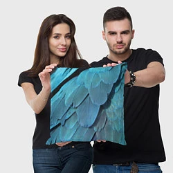 Подушка квадратная Перья попугая, цвет: 3D-принт — фото 2