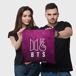 Подушка квадратная BTS БТС K-Heart Z, цвет: 3D-принт — фото 2