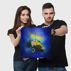 Подушка квадратная Hot Wheels Хот Вилс, цвет: 3D-принт — фото 2