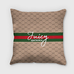 Подушка квадратная Juicy цыганка Gucci, цвет: 3D-принт