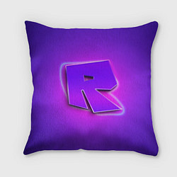 Подушка квадратная ROBLOX NEON LOGO РОБЛОКС, цвет: 3D-принт