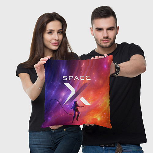Подушка квадратная Space X / 3D-принт – фото 3