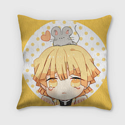 Подушка квадратная Зеницу Агацума и мышь, цвет: 3D-принт