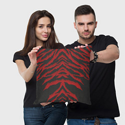 Подушка квадратная Красная шкура тигра, цвет: 3D-принт — фото 2