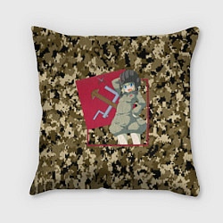 Подушка квадратная Домашний танкист, цвет: 3D-принт