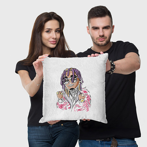 Подушка квадратная Лил памп Lil pump / 3D-принт – фото 3