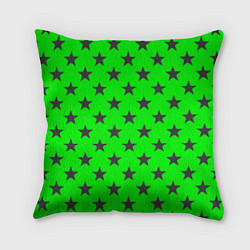 Подушка квадратная Звездный фон зеленый, цвет: 3D-принт
