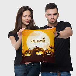 Подушка квадратная HALLOWEEN ХЭЛЛОУИН ТЫКВЫ, цвет: 3D-принт — фото 2