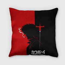 Подушка квадратная Ковбой Бибоп с сигаретой, цвет: 3D-принт