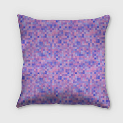 Подушка квадратная Сиреневая пиксельная абстракция, цвет: 3D-принт