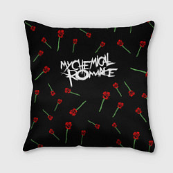 Подушка квадратная MY CHEMICAL ROMANCE РОЗЫ MCR ROSES, цвет: 3D-принт