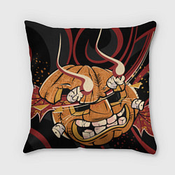 Подушка квадратная Хеллоуинская тыква-хання, цвет: 3D-принт