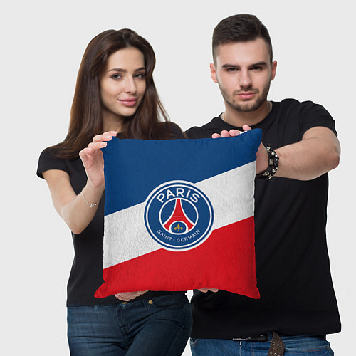 Подушка квадратная Paris Saint-Germain FC / 3D-принт – фото 3