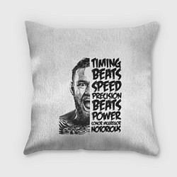 Подушка квадратная Timing beats speed precision beats power, цвет: 3D-принт