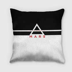 Подушка квадратная Thirty Seconds to Mars черно-белая, цвет: 3D-принт