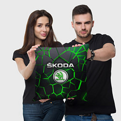 Подушка квадратная Skoda 3D плиты с подсветкой, цвет: 3D-принт — фото 2