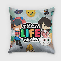 Подушка квадратная Toca Life: Stories, цвет: 3D-принт