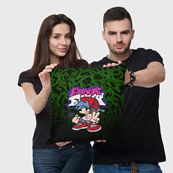 Подушка квадратная FRIDAY NIGHT FUNKIN ГРАФФИТИ NEON, цвет: 3D-принт — фото 2
