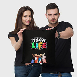Подушка квадратная Toca Life: Friends, цвет: 3D-принт — фото 2