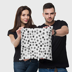 Подушка квадратная Кружочки на белом фоне, цвет: 3D-принт — фото 2
