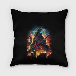 Подушка квадратная РОКЗИЛЛА, цвет: 3D-принт