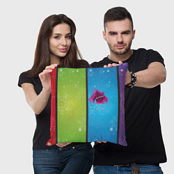 Подушка квадратная Цветное рождество Snowflake, цвет: 3D-принт — фото 2