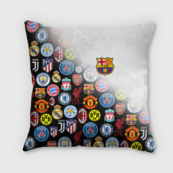 Подушка квадратная FC BARCELONA LOGOBOMBING, цвет: 3D-принт
