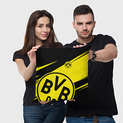 Подушка квадратная BORUSSIA BVB 09 LOGO, цвет: 3D-принт — фото 2