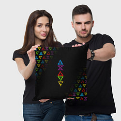 Подушка квадратная ЦВЕТНЫЕ ЗНАКИ ВЕДЬМАКА, цвет: 3D-принт — фото 2