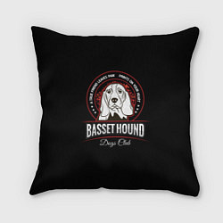 Подушка квадратная Бассет Хаунд Basset Hound, цвет: 3D-принт