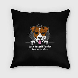 Подушка квадратная Джек-Рассел-Терьер Jack Russell Terrier, цвет: 3D-принт