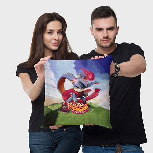 Подушка квадратная Kaze and the Wild Masks / 3D-принт – фото 3