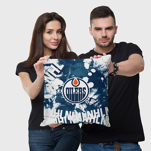 Подушка квадратная Эдмонтон Ойлерз Edmonton Oilers / 3D-принт – фото 3