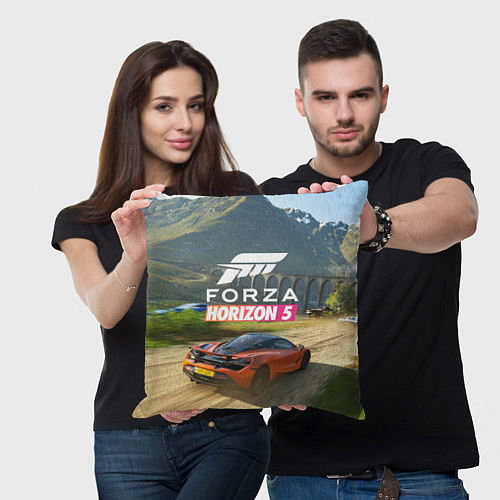 Подушка квадратная Forza Horizon 5, игра / 3D-принт – фото 3