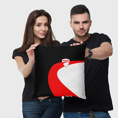 Подушка квадратная DUCATI LOGO STYLE DESIGN / 3D-принт – фото 3