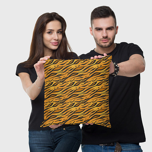 Подушка квадратная Тигровый Окрас Tiger / 3D-принт – фото 3