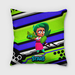 Подушка квадратная Lola BrawlStars green, цвет: 3D-принт