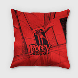 Подушка квадратная Poppy Playtime: Red Room, цвет: 3D-принт