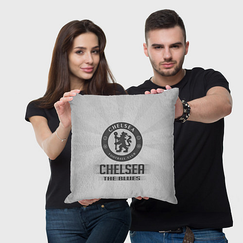 Подушка квадратная Chelsea FC Graphite Theme / 3D-принт – фото 3